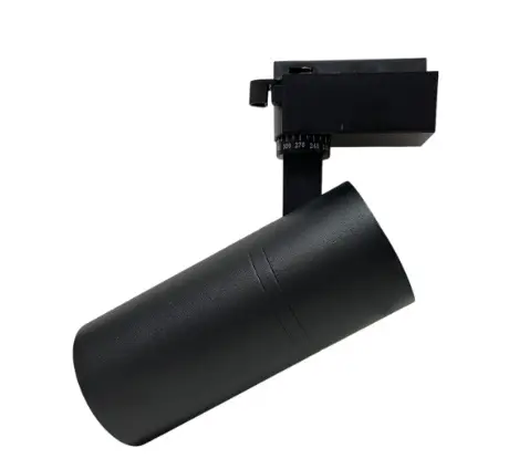 LAMPARA LED INTEGRADA TIPO BALA 20W 3500K 110 V 1380LM P/RIEL TRACK LIGHT TIPO H ECOTRACK NEGRO REF. GLZ203 MARCA LUZAK