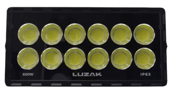 REFLECTOR LED 600W 6500K IP65 100-277V 60000LM SERIE ECOPOW  C/NEGRO REF. KEP600 MARCA LUZAK