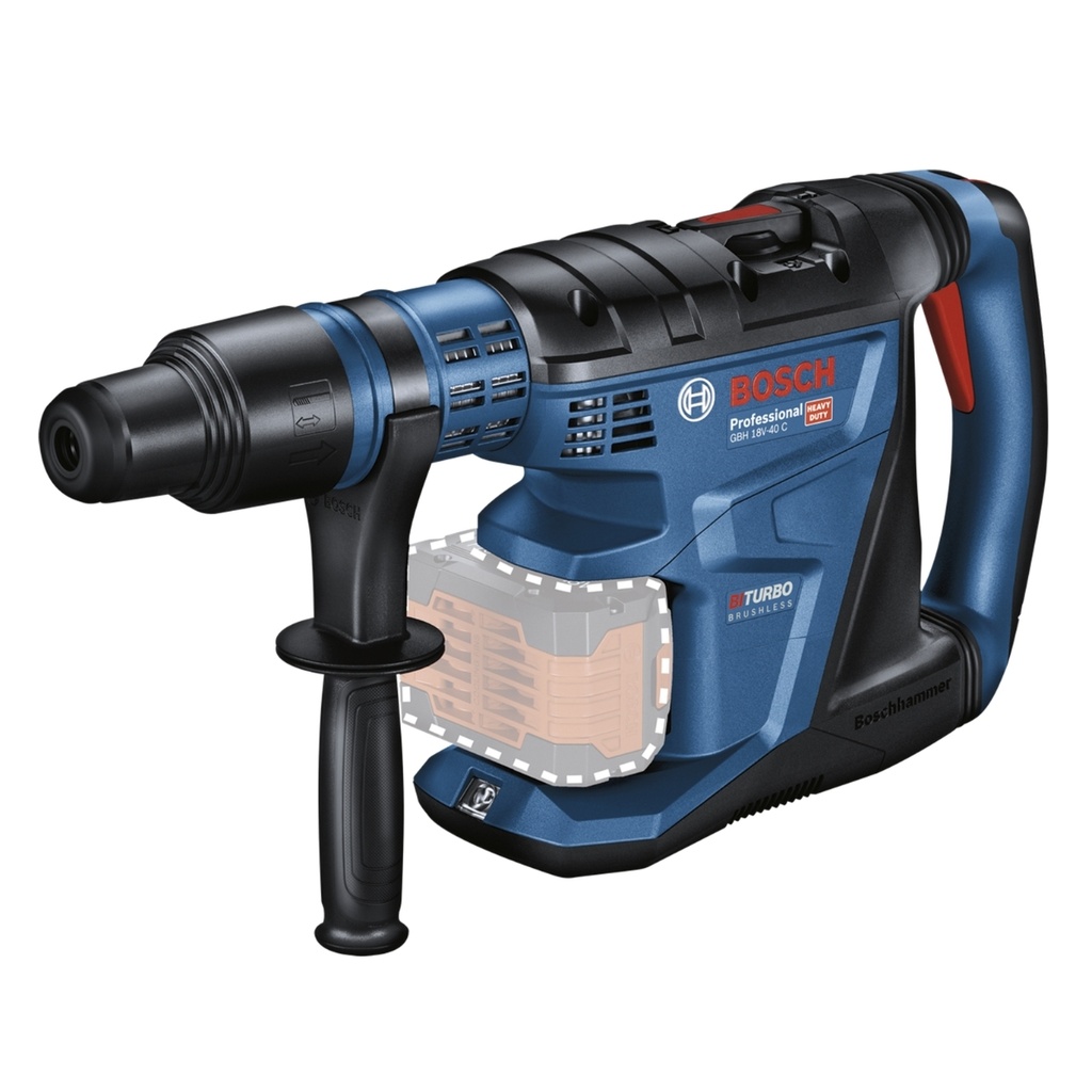 MARTILLO PERFORADOR / DEMOLEDOR CONCRETO INAL. SDS MAX 18V 9J 360 RPM C/ BAT+CAR+MALET REF. GBH 18V-40C / 865415 MARCA BOSCH