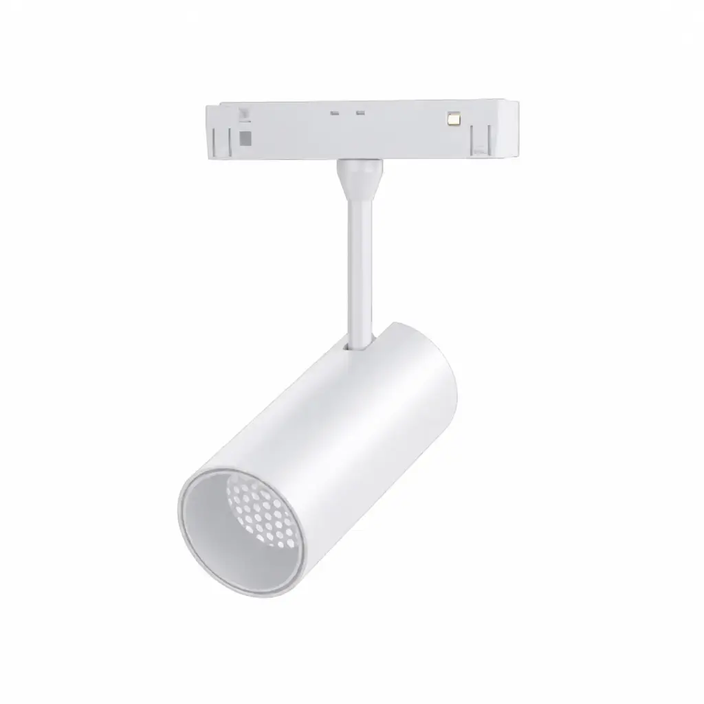 LAMPARA LED INTEGRADA T/BALA 12W 4500K 48V P/ RIEL TRACK LIGHT MAGNETICO BLANCA REF. LSTR12WNWH MARCA ILUMINAK