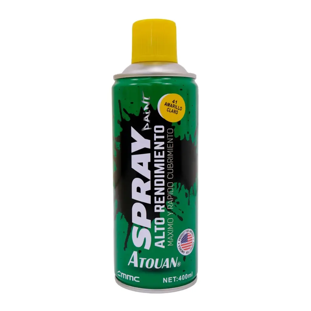 SPRAY AERESOL ESMALTE COLOR AMARILLO CLARO DE 400 ML REF 1807020 / 015204 / 41 MARCA ATOUAN