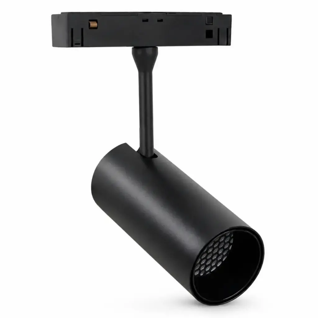 LAMPARA LED INTEGRADA T/ BALA 20 W 4500 K 48V P/ RIEL TRACK LIGHT MAGNETICO NEGRO REF. LSTR20WN ILUMINAK