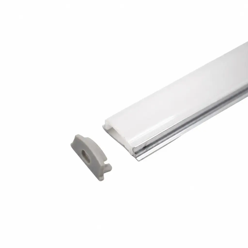 PERFIL DE ALUMINIO SUPERFICIAL PLANO P/ CINTA LED  1,6 CM X 5 MM 3 MTS C/DIFU-TAP-CLIPS REF. FX1853 MARCA ILUMINAK