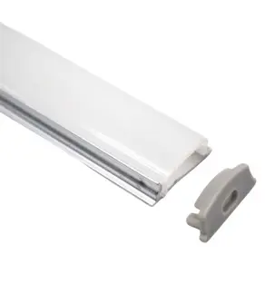 PERFIL DE ALUMINIO SUPERFICIAL PLANO P/ CINTA LED  18X5MM 3 MTS C/DIFU-TAP-CLIPS REF. FX1853 MARCA ILUMINAK