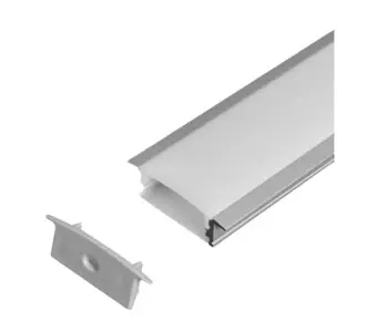 PERFIL DE ALUMINIO PLANO PARA EMPOTRAR CINTA LED 26X8MM 3 MTS REF. FX508 MARCA ILUMINAK
