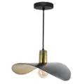 LAMPARA COLGANTE HOOD 60 W E27 20 X 45 X 37 CM COLOR NEGRO-DORADO REF. 00110214 MARCA PIERROT