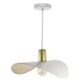LAMPARA COLGANTE HOOD 60 W E27 20 X 45 X 37 CM COLOR BLANCO-DORADO REF. 00110216 MARCA PIERROT