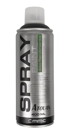 SPRAY AERESOL ESMALTE COLOR NEGRO BRILLANTE DE 400 ML REF 1807040 / 670074 MARCA ATOUAN