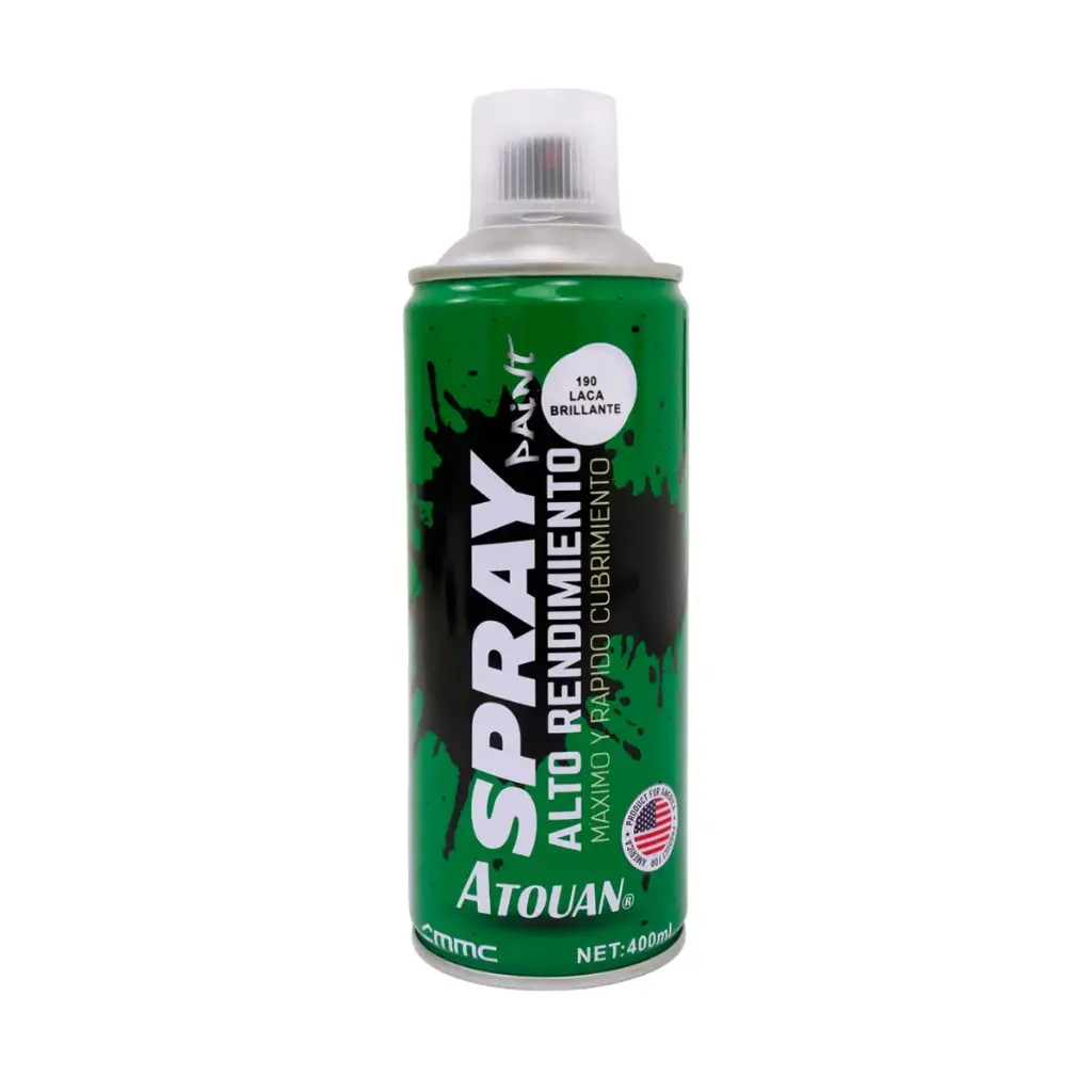 SPRAY AERESOL ESMALTE COLOR LACA BRILLANTE DE 400 ML REF 1807057 / 670319 / 190 MARCA ATOUAN