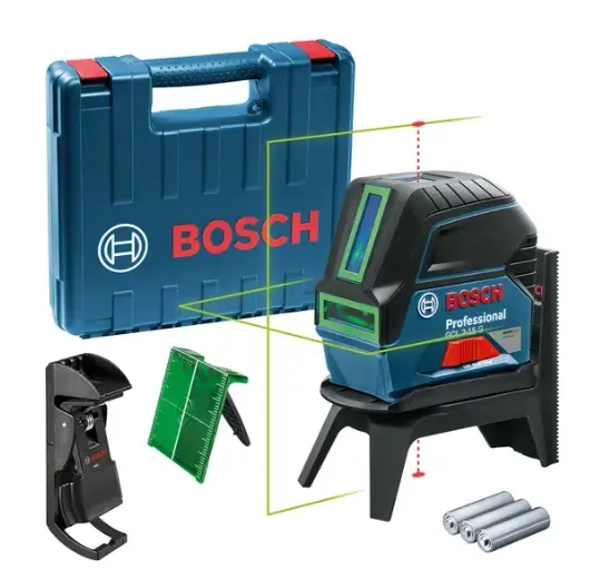 LASER AUTONIVELADOR DE LINEAS EN CRUZ RAYO VERDE CORTA DISTANCIA 15 MTS C/ MALETIN REF. GCL 2-15 G / 867334 MARCA BOSCH
