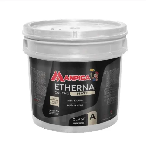 PINTURA DE CAUCHO ETHERNA MATE CLASE A BLANCO 4 GL ( TOBO ) REF. CMA-100-40 MARCA MANPICA
