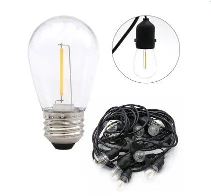 EXTENSION DE LUCES LED ANTIGUA 110V 14.6M 2700K CON 15 BOMBILLOS E26 REF. AL-SL146-15L / 10145 MARCA ANGEL LIGTH