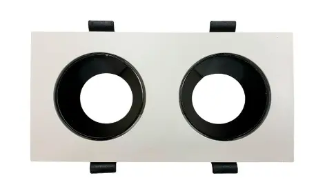 APLIQUE CUADRADO FIJO P/EMP 2 LUZ BLANCO-NEGRO C/SOC. GU10 S/BOM REF. AL-DZ102S-2 / 12980 MARCA ANGEL LIGTH