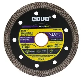DISCO DE DIAMANTE CORTE ULTRA FINO 4 1/2" 115X22,2 MM P/CERAM-AZU-MARMOL REF. CVP-DCW-115HB / 11411 MARCA COVO