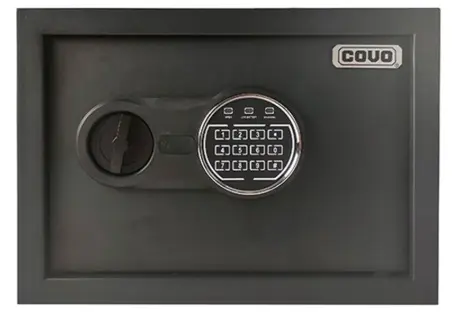 CAJA FUERTE ELECTRONICA 25 CM X 35 CM X 25 CM 6.3 KG C/ 2 LLAVES C/ NEGRO REF. CV-SFB-2535 / 11667 MARCA COVO 