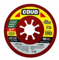 DISCO DE LIJA (FLAP DISC) DE 4 1/2" X 7/8" 13.300 RPM GRANO 60 P/ GRANITO Y MARMOL REF. CV-SF-60 / 13219 MARCA COVO
