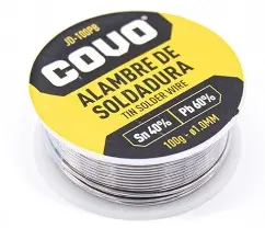 ESTAÑO / SOLDADURA 1MM X 25MT CON NUCLEO DE RESINA 60/40 PARA ELECTRONICA REF. JD-100PB / 7949 MARCA COVO
