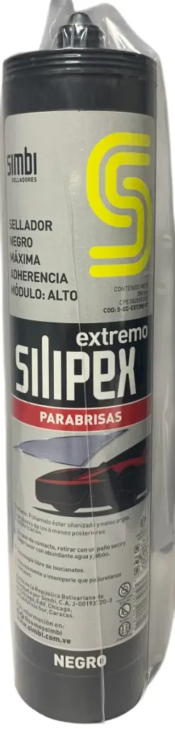 SILICON EXTREMO NEGRO ( PARA PARABRISA ) CARTUCHO DE 280 ML MAXIMA ADHERENCIA COD. 000150 REF. 1020360004 MARCA SILIPEX 