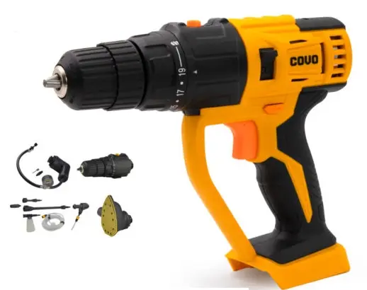 MULTIHERRAMIENTA 4 EN 1 INALAMBRICA 20V (TALADRO-BOMBA-LIJADORA-HIDROJET) S/CARG. NI BAT. REF. CV-MUL-4HEAD-20V / 12583 MARCA COVO