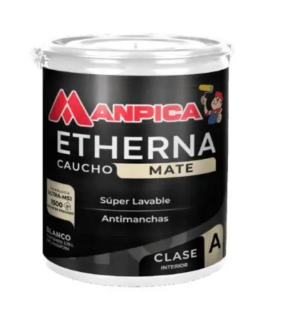 PINTURA DE CAUCHO ETHERNA MATE CLASE A BLANCO 01 GL REF. CMA-100-10 MARCA MANPICA 