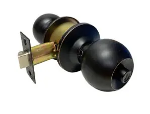 CERRADURA DE POMO / BOLA PARA BAÑO SEG. DE BOTON C/ NEGRO MATE REF. DL-3872BK-ORB / 10001 MARCA COVO