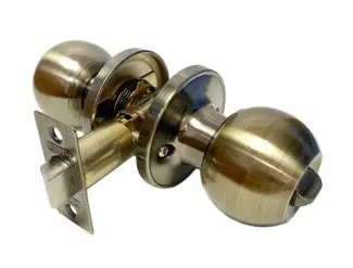 CERRADURA DE POMO / BOLA PARA BAÑO SEG. GIRATORIO C/ SANTINADA REF. DL-6872BK-AB / 10007 MARCA COVO