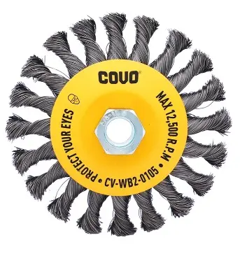 CEPILLO DE COPA ALAMBRE TRENZADO 5" X 0,35 MM REF. CV-WB2-0105 / 10164 MARCA COVO