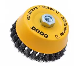 CEPILLO DE COPA ALAMBRE TRENZADO 5" X 5/8" -11 Y M14 MULTIROSCA REF. CV-WB-MT05 / 10319 MARCA COVO
