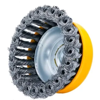 CEPILLO DE COPA ALAMBRE TRENZADO 4" X 5/8" -11 Y M14 MULTIROSCA REF. CV-WB-MT04 / 10320 MARCA COVO