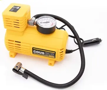 COMPRESOR DE AIRE PARA CARRO 12 V 250 PSI CON MANOMETRO REF. CV-COMP-1 / 10327 MARCA COVO