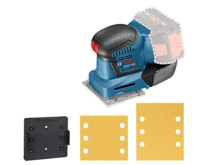 LIJADORA ORBITAL INALAMBRICA 5 1/2" X 4 1/2" 18 V 22.000 RPM C/ BAT.+CARG.+2HOJAS DE LIJA REF. GSS 18V-10 / 865498 MARCA COVO