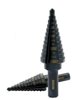 BROCA /MECHA ESCALONADA DE ACERO 3/8" M2 9 AGUJERO 1/4" A 3/4" REF. CV-SDB-1434 COD. 9989 MARCA COVO 