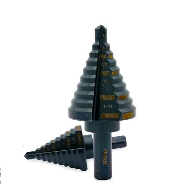 BROCA /MECHA ESCALONADA DE ACERO 3/8" M2 10 AGUJERO 1/4" A 1-3/8" REF. CV-SDB-14138 COD. 9990 MARCA COVO 