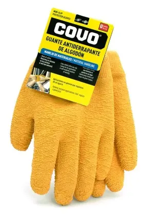 GUANTE DE ALGODON CON LATEX ANTIDERRAPANTE REF. CV-GL-5 / 10063 MARCA COVO