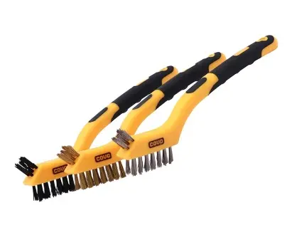JUEGO MINI CEPILLO DE ALAMBRE 7" 3PZAS (NYLON-LATON-ACE. INOX.) REF. CV-BS02-3PC / 10181 MARCA COVO