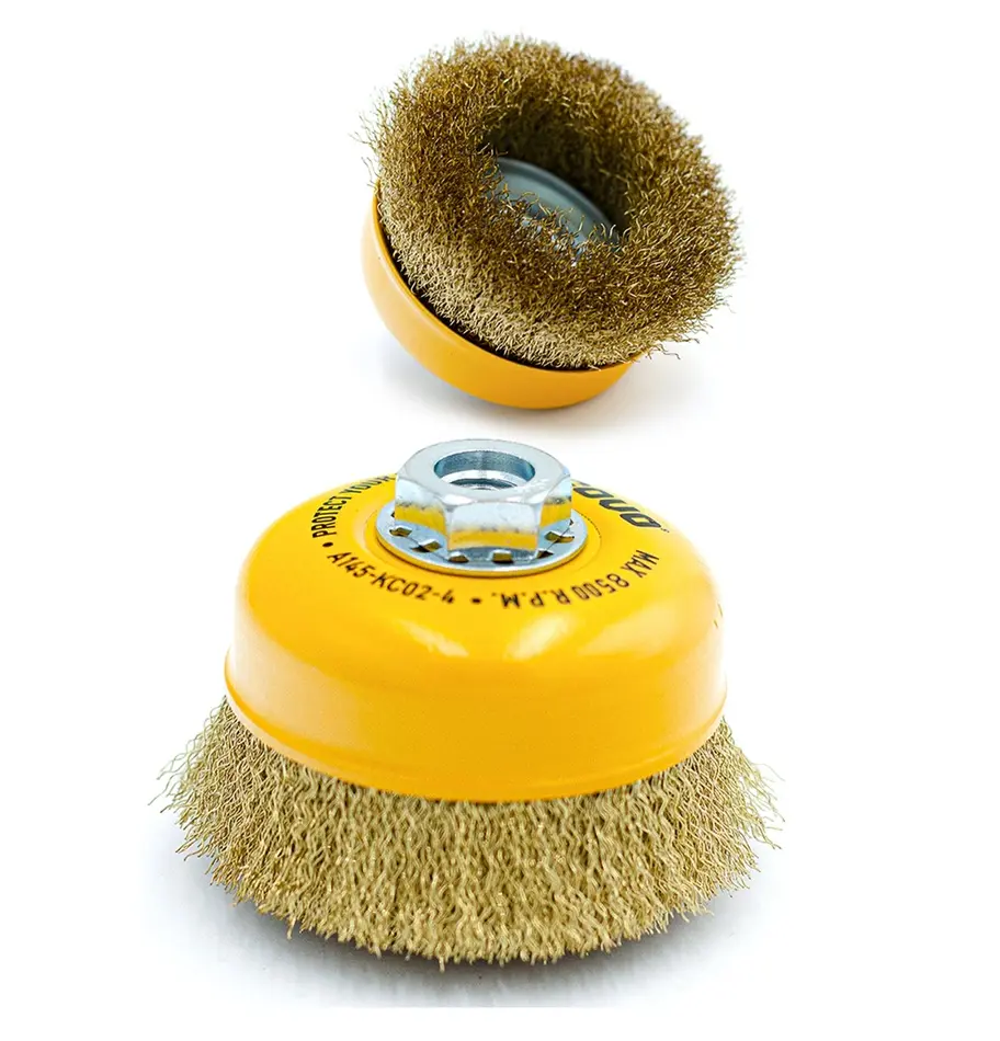 CEPILLO COPA ALAMBRE FINO 4" X 5/8" ONDULADO REF. A145-KC02-4 COD. 8358 MARCA COVO