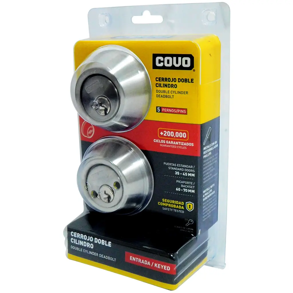 CERROJO CILINDRO - CILINDRO C/ CROMADO REF.  JM-102B-SS COD. 8471MARCA COVO  