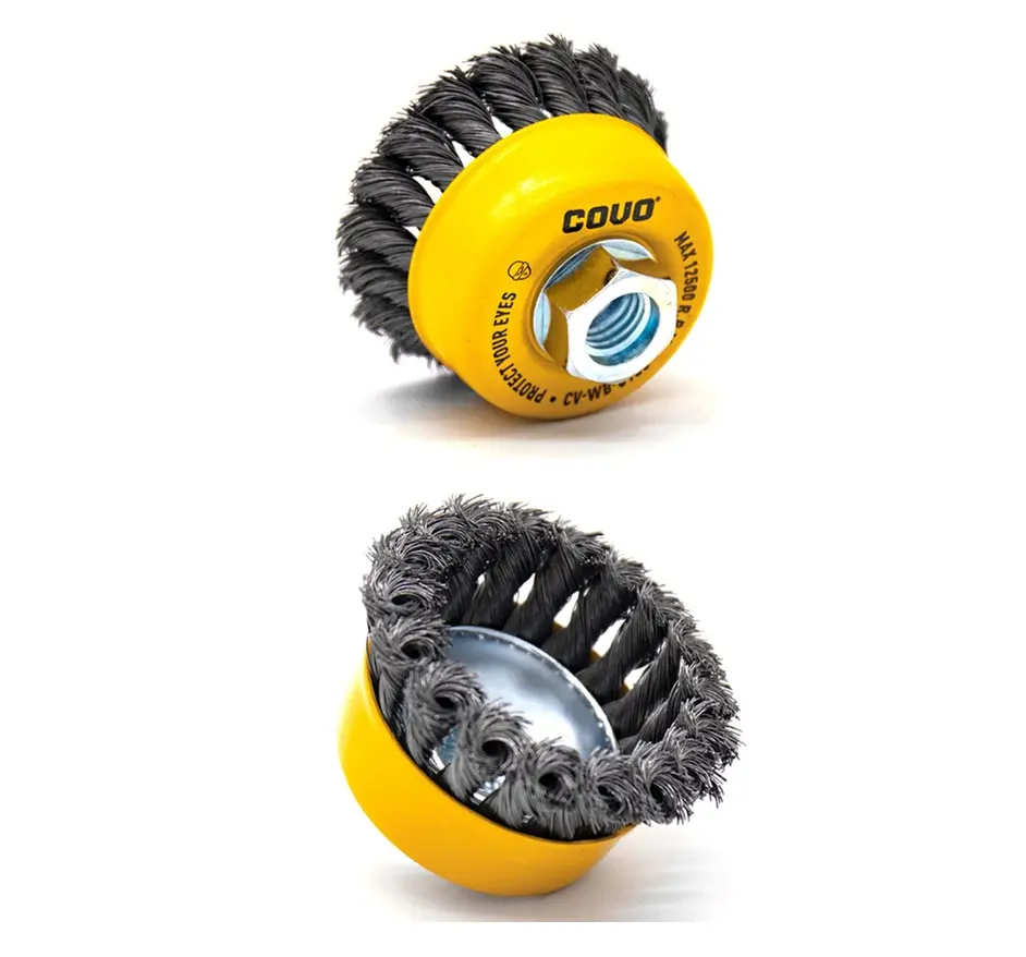 CEPILLO COPA ALAMBRE TRENZADO 3" X 5/8" REF. CV-WB-0103 COD. 8579 MARCA COVO 
