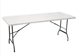 MESA PLEGABLE RECTANGULAR 180 X 70 X 75 CM COLOR BLANCO REF. 00002 COD. 57-08-091 MARCA BASIC LIVING