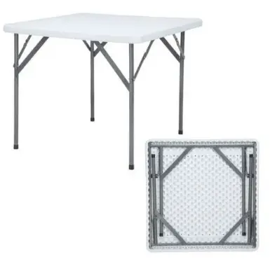 MESA PLEGABLE CUADRADA 88 X 88 CM COLOR BLANCO REF. 00008 COD. 57-08-071 MARCA BASIC LIVING