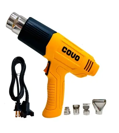 PISTOLA DE CALOR 1800W 127 V 2 NIV. FLUJO DE AIRE 4 BOQ. REF. CV-HTG-1 / 13462 MARCA COVO