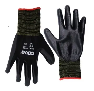 GUANTE TEJIDO S/COSTURA C/ NITRILO NEGRO TALLA M REF. CV-GL-3 / 8383 MARCA COVO