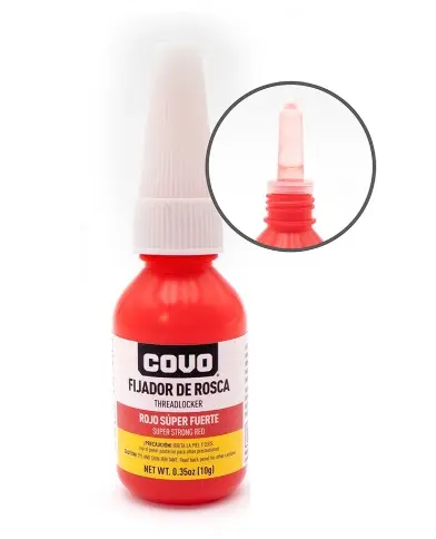FIJADOR DE ROSCAS P/ TORNILLOS SENSIBLES A LA VIBRACION 10 GR SUER FUERTE C/ ROJO REF. CV-N271 / 8584 MARCA COVO