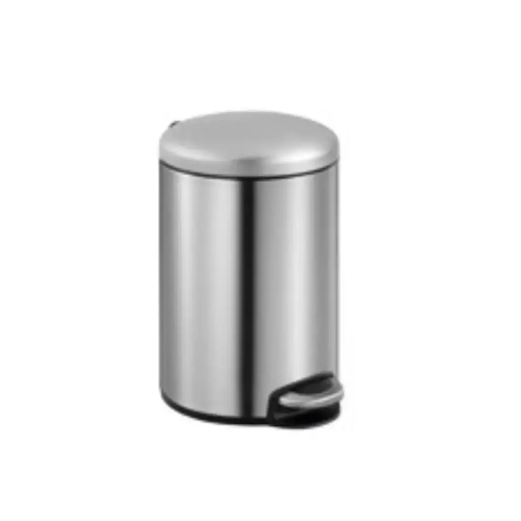 PAPELERA CILINDRICA DE 5 LTS EN ACERO INOXIDABLE SATINADO REF.63-04-050 COD. 000008 MARCA BASIC LIVING