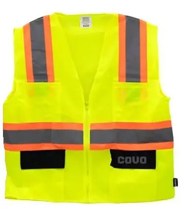 CHALECO DE SEGURIDAD REFLECTIVO C/BOLSILLOS ALTA VISIBILIDAD CIERRE REVERSO EN MALLA DE POLIESTER TELA DE POLIESTER RESPIRABLE T/ UNICA C/AMARILLO VERDOSO  REF. CV-SV-2 / 8650 MARCA COVO 