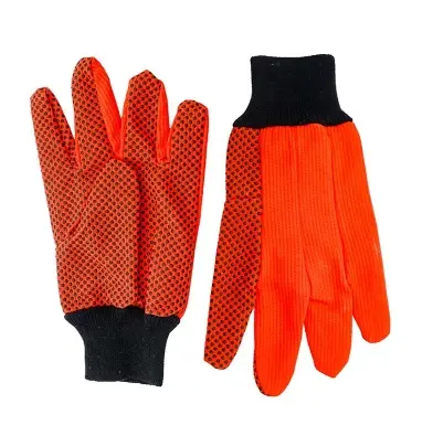 GUANTE LONA DE ALGODON C/ PUNTAS DE PVC T/M COLOR NARANJA REF. CV-GO-01 / 8591 MARCA COVO