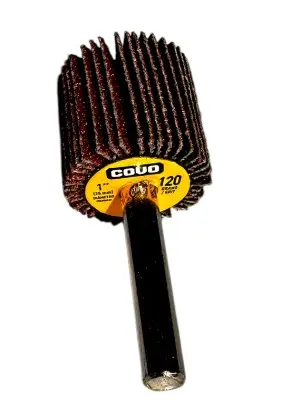 RUEDA FLAP / DISCO DE LIJA C/ALETA GRANO 120 1" C/ VASTAGO REF. CV-ECW-1120 / 13312 MARCA COVO