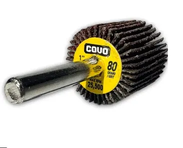 RUEDA FLAP / DISCO DE LIJA C/ALETA GRANO 80 1" C/ VASTAGO REF. CV-ECW-180 / 13344 MARCA COVO