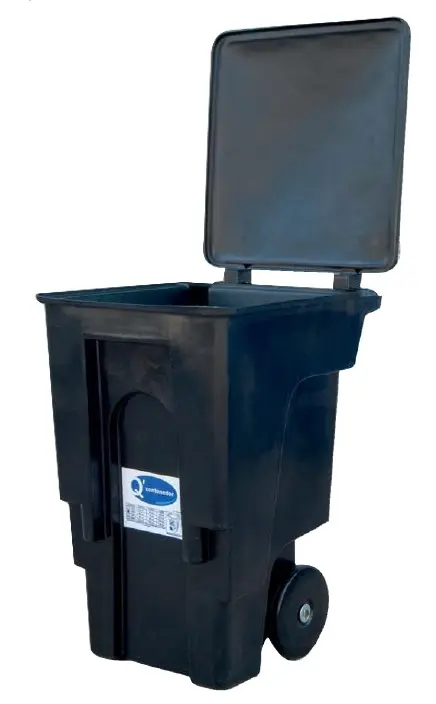 CONTENEDOR DE DESECHOS SOLIDOS 240 LTS COLOR NEGRO REF. CON-0240-00 MARCA Q´TANQUE
