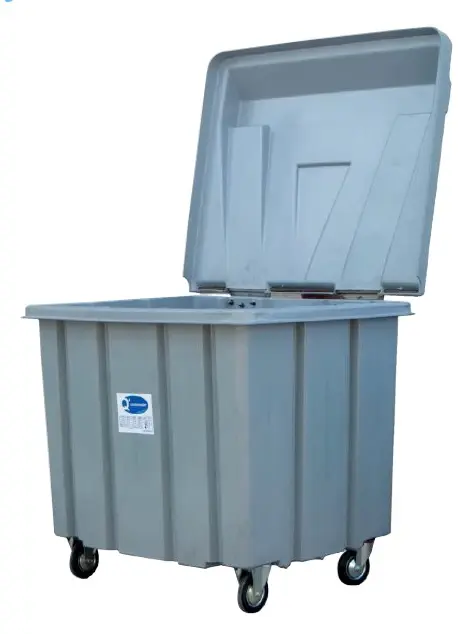 CONTENEDOR DE DESECHOS SOLIDO 1000 LTS C/ RUEDAS COLOR GRIS REF. CON-1000-90 MARCA Q TANQUE